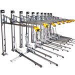 high density double deck bike bicycle rack hydraulic lift assist ux21