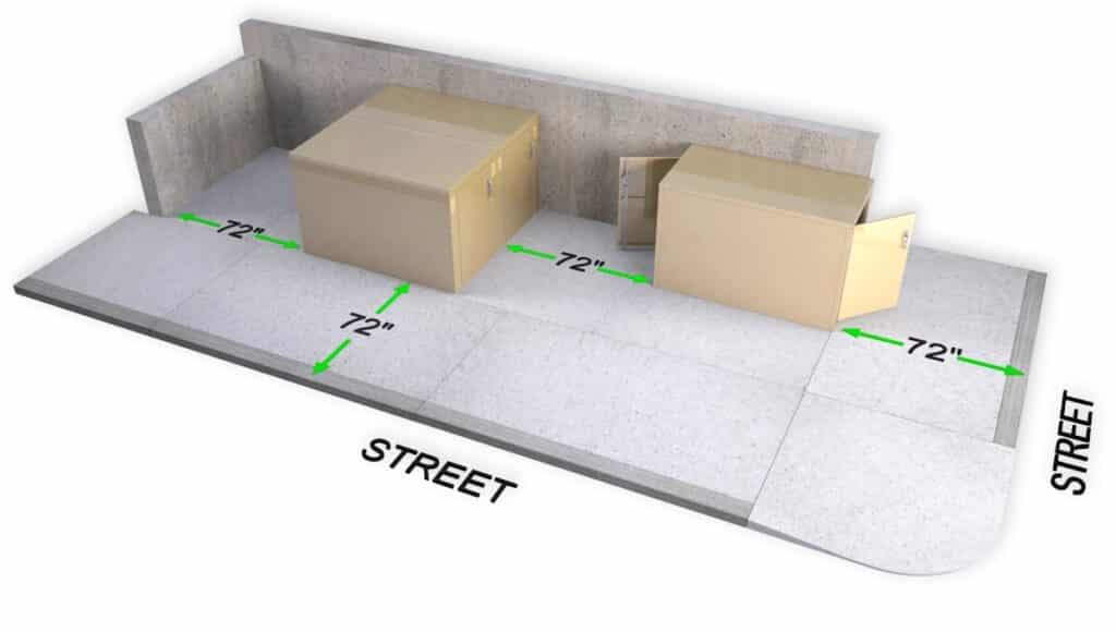 DL2 Double Bike locker cycle storage sidewalk setback planning